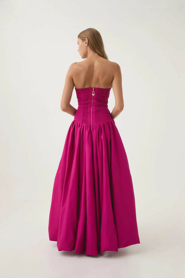 Aje Violette Bubble Hem Maxi Dress in Deep Magenta Size 10 - 10 / Pink - Dresses