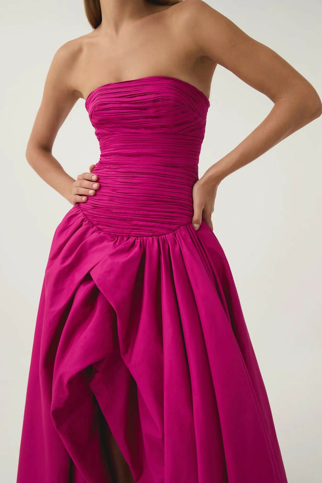 Aje Violette Bubble Hem Maxi Dress in Deep Magenta Size 10 - 10 / Pink - Dresses