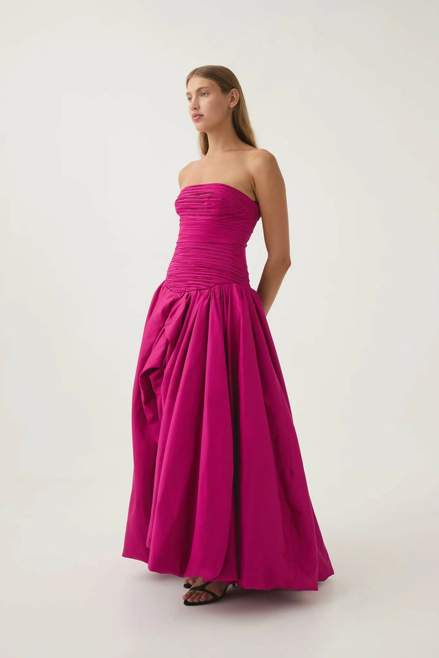 Aje Violette Bubble Hem Maxi Dress in Deep Magenta Size 8 - 8 / Pink - Dresses