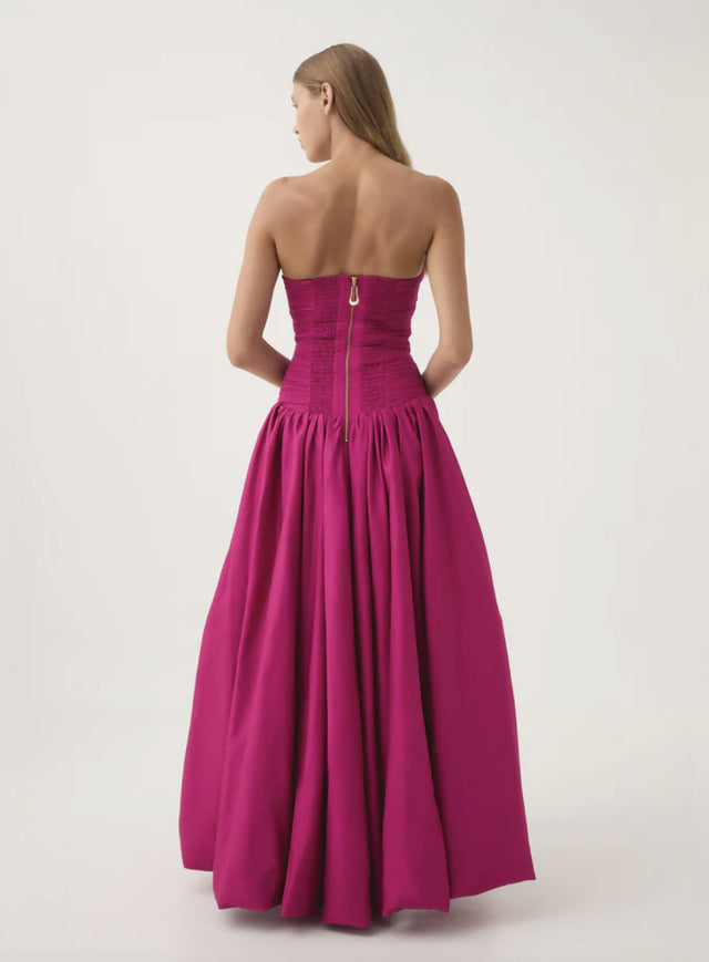 Aje Violette Bubble Hem Maxi Dress Magenta 6,8,10 - Dresses