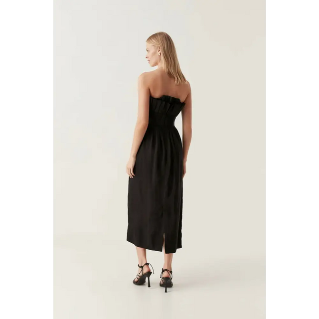 Aje Whisper Knot Waist Midi Dress Black Size 8 - 8 / Black - Dresses
