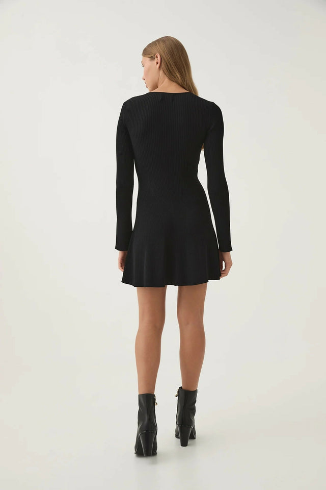 Aje Zeitgeist Knit Mini Dress Black Size M / AU 10 - 10 / Black - Dresses