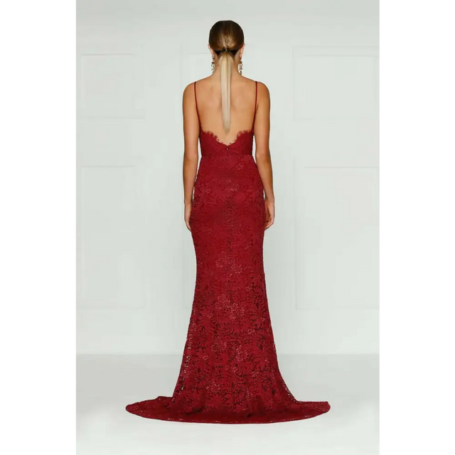 Alamour The Label Layali Lace Gown - 10 / Red - Dresses