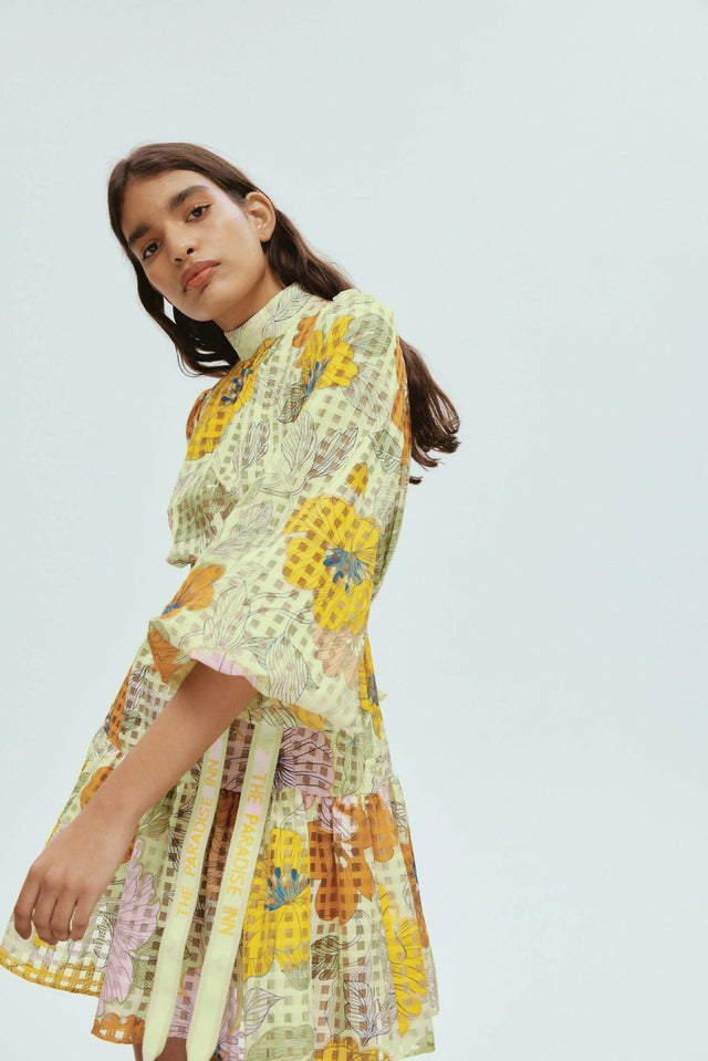 Alemais Agalia Mini Dress Multi Floral Size 6 - Dresses