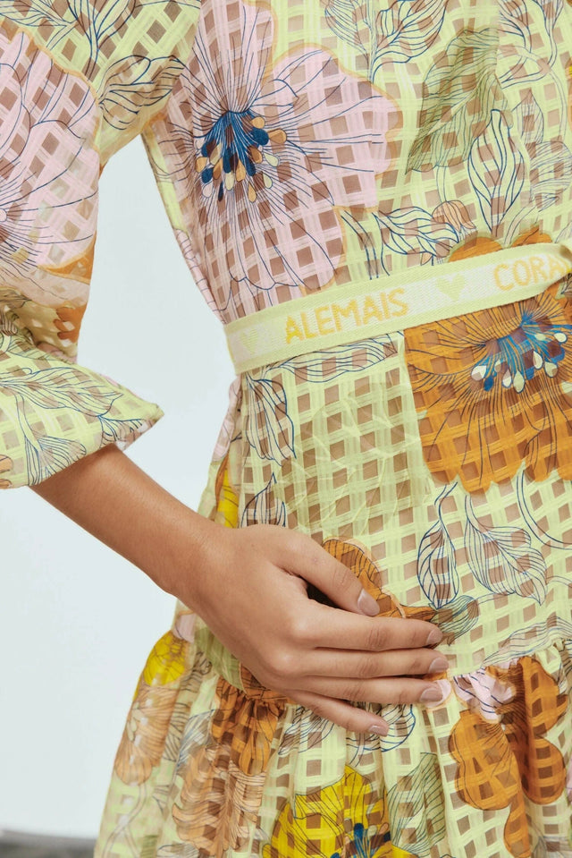 Alemais Agalia Mini Dress Multi Floral Size 6 - Dresses