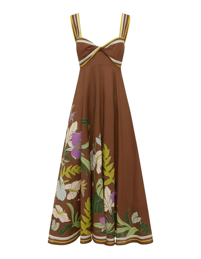 Alémais Alfie Twist Dress - 16 / Brown - Dresses