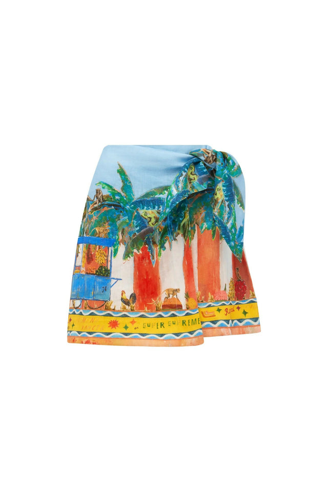 Alemais All Aboard Linen Skirt - 16 / Print - Skirts
