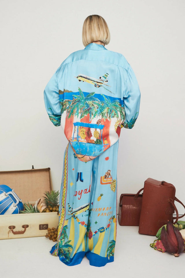 Alemais All Aboard Silk Pants - 16 / Print - Pants