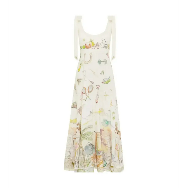 Alemais Anouk Ballet Maxi Sundress White Print Size AU 6 - 6 / Print - Dresses