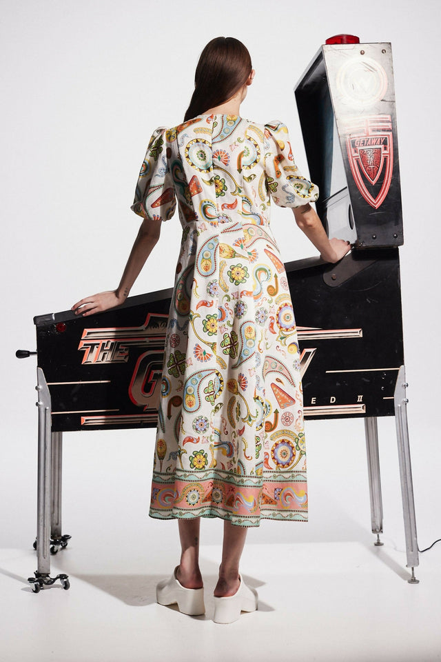 Alemais Arcade Midi Dress Multi Size AU 16 - 16 / Print - Dresses