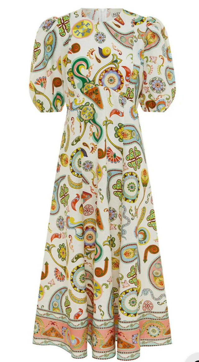 Alemais Arcade Midi Dress Multi Size AU 16 - 16 / Print - Dresses