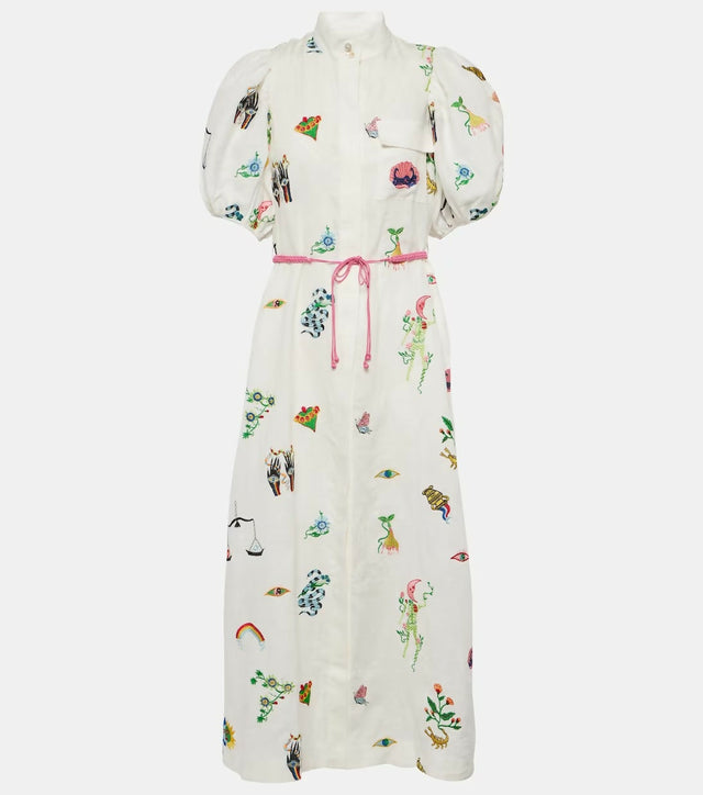 Alemais Atticus Shirtdress Print Size AU 14 - 14 / White - Dresses