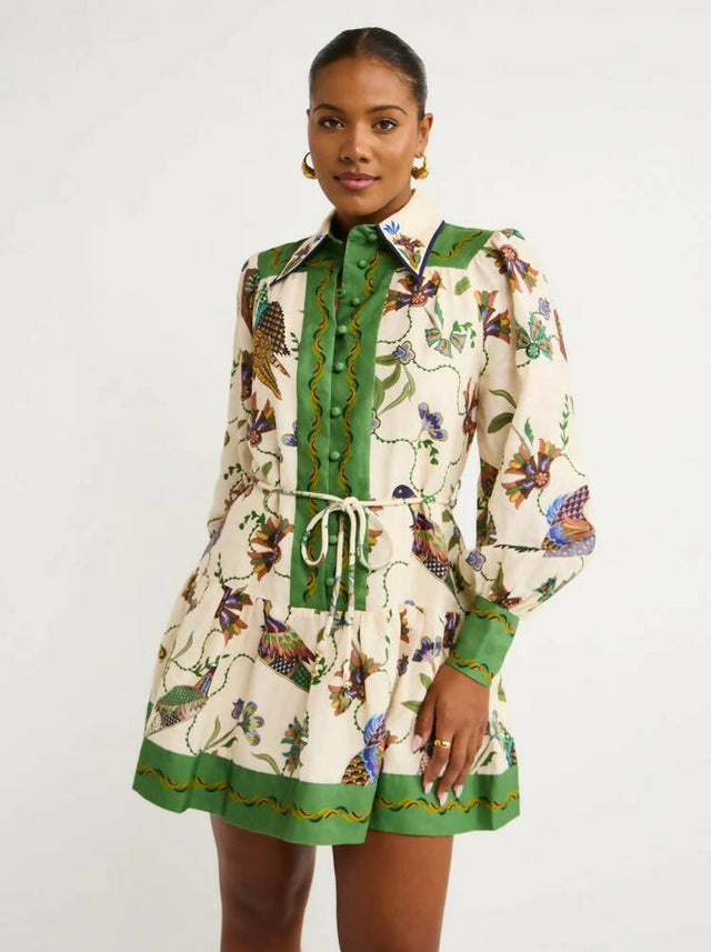 Alemais Birdie Mini Dress Multi Print Size 14 & 16 - Dresses