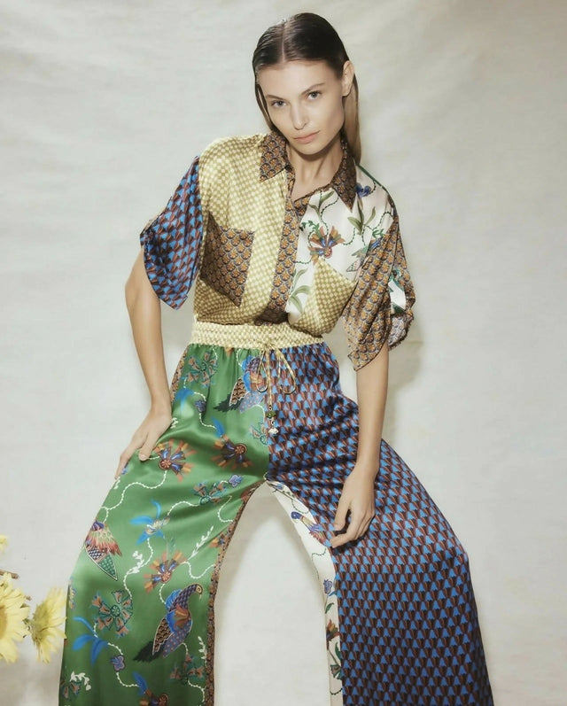 Alemais Birdie Spliced Shirt and Pant Set Multi Size 12 - 12 / Multi - Outfit Sets