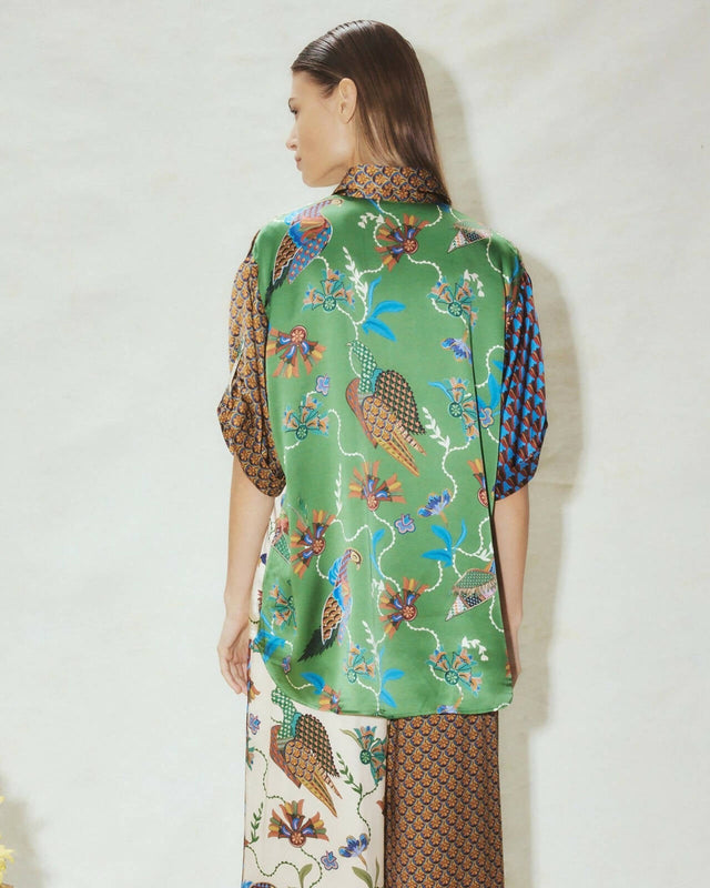 Alemais Birdie Splices Silk Shirt and Pant - 14 / Multi - Outfit Sets