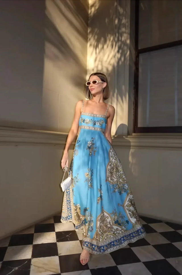 Alemais Cassie La Sirena Exclusive Sundress Blue Print Size 16 - 16 / Blue - Dresses