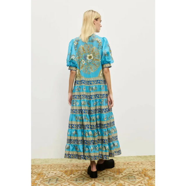 Alemais Cassie Tiered Midi Dress - 10 / Blue - Dresses