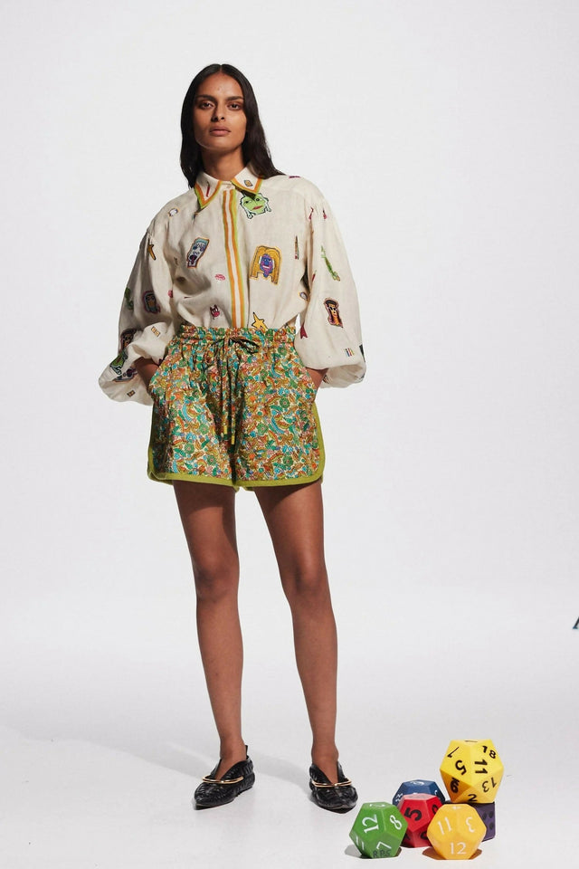 Alemais Checkers Shirt and Harmonia Quilted Shorts Set Print Size AU 16 - 16 / Multi - Outfit Sets