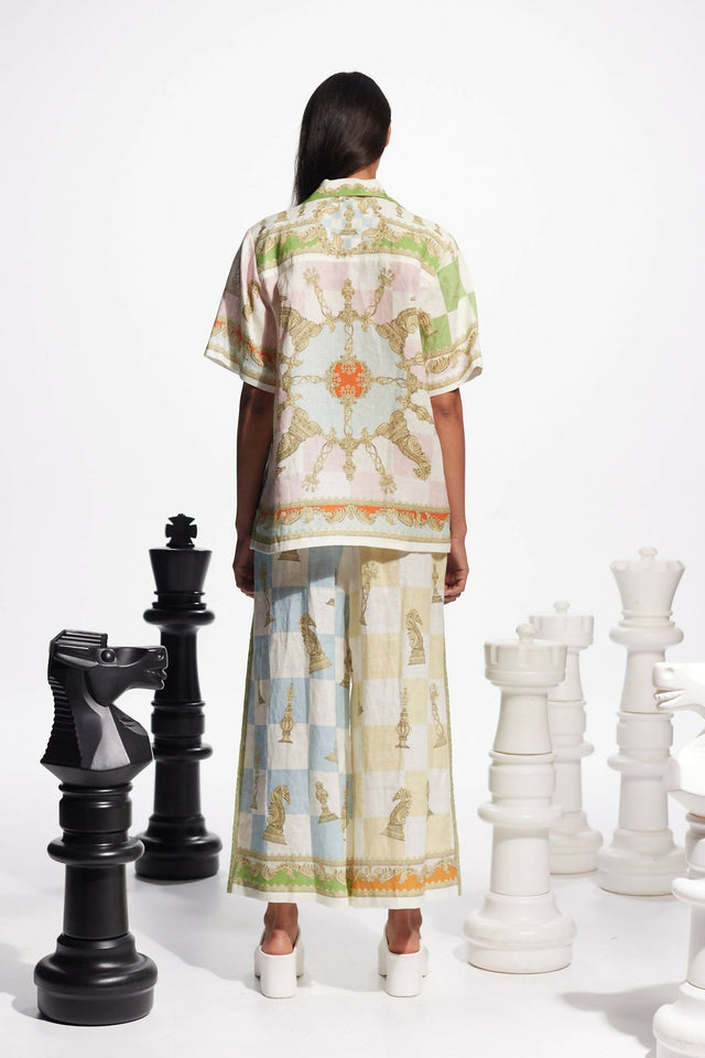 Alemais Checkmate Linen Shirt and Pants Set Multi Size 14 & 16 - Outfit Sets