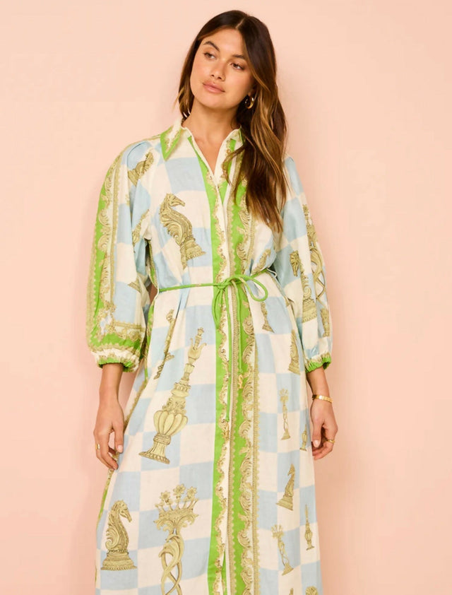 Alemais Checkmate Midi Dress Multi Print Size 8 - 8 / Print - Dresses