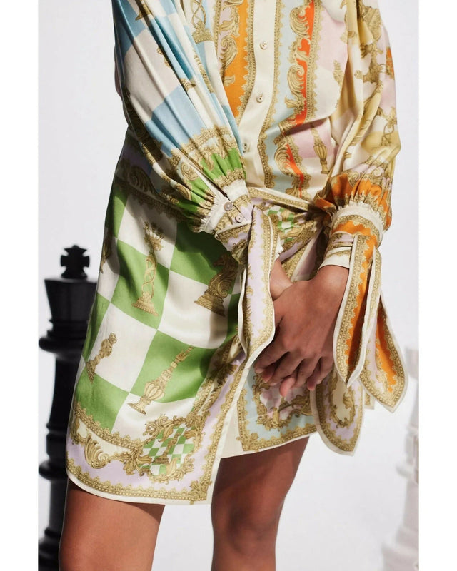 Alemais Checkmate Silk Mini Dress Size 8 - 8 / Multi - Dresses