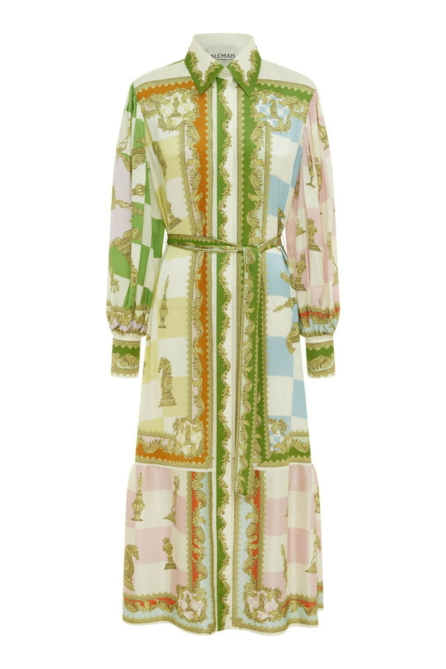 Alemais Checkmate Silk Shirtdress In Multi - 8 / Multi - Dresses