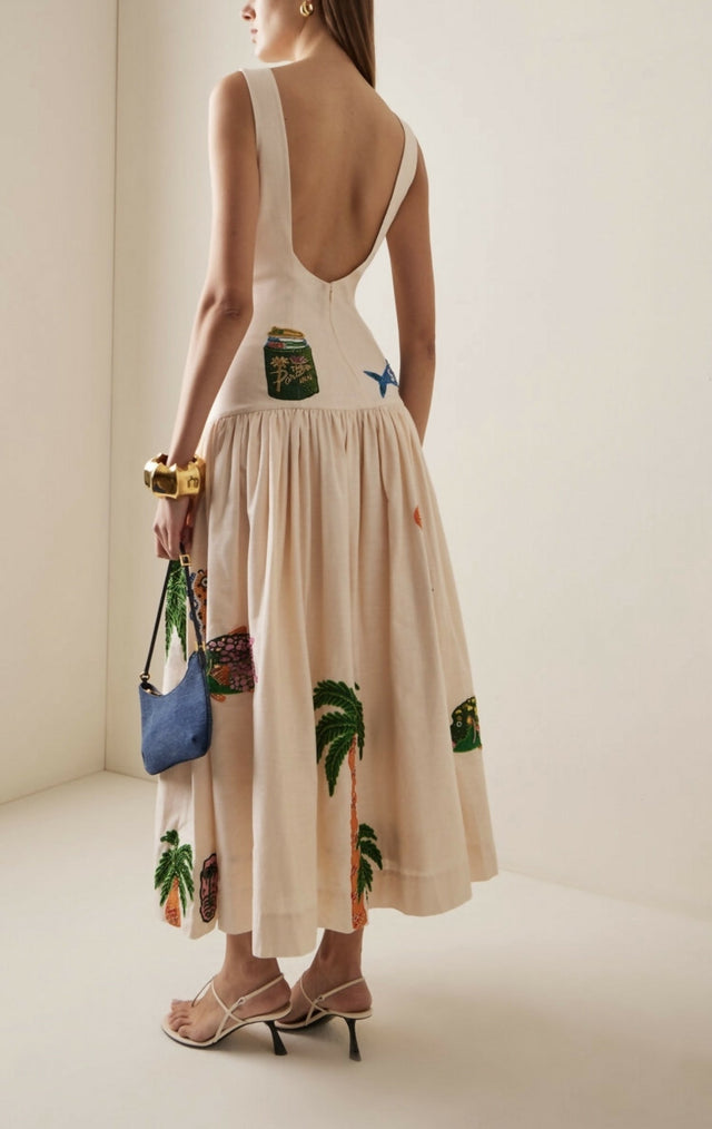 Alemais Clam Embroidered Gown - 8 / Print - Dresses