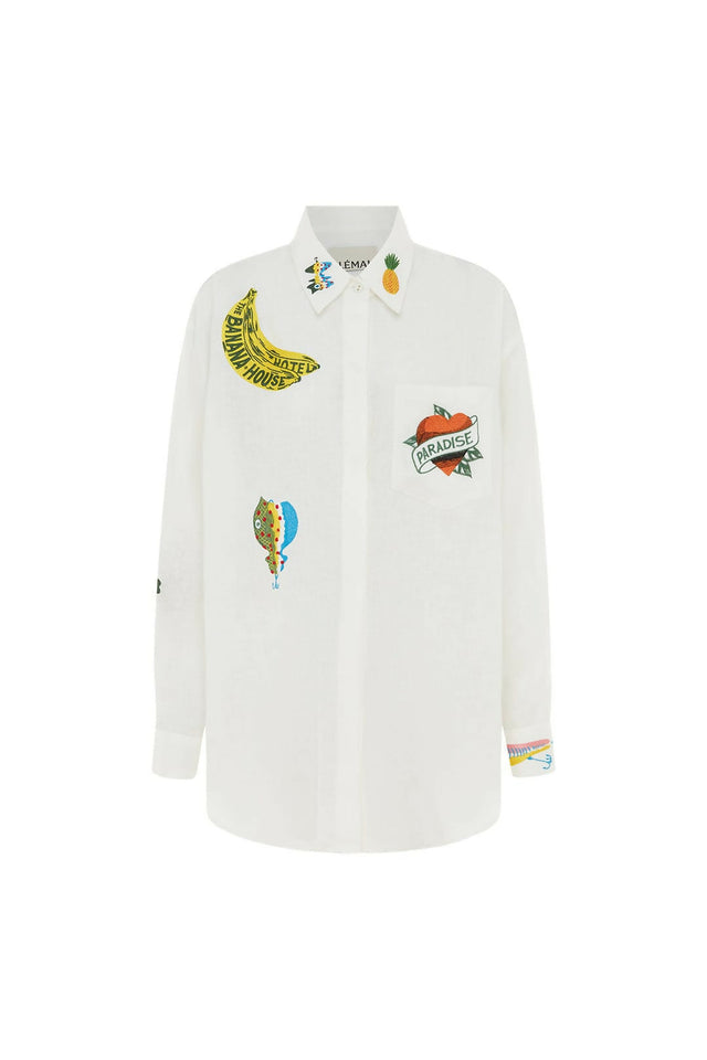 Alemais Clam Embroidered Shirt Size 12 & 14 - Tops