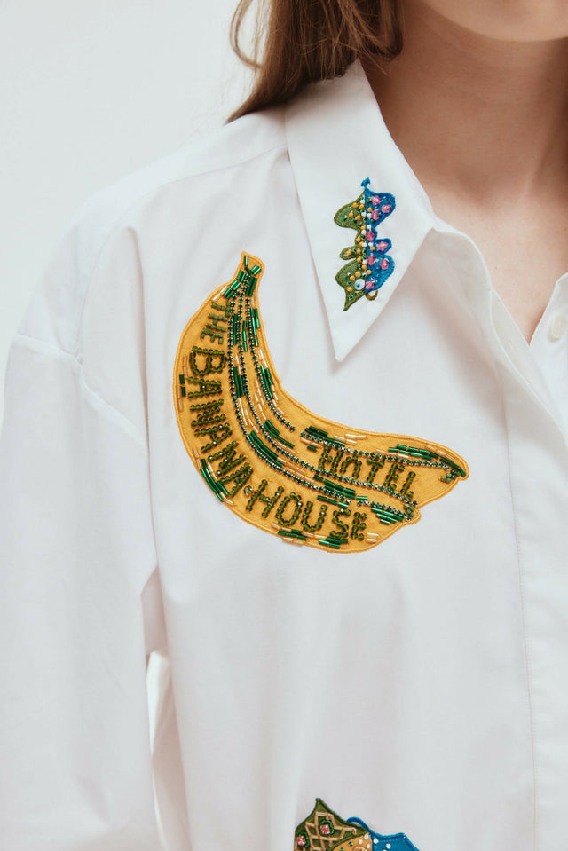 Alemais Clam Embroidered Shirt Size 12 & 14 - Tops