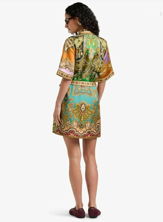 Alemais Clemenza Spliced Mini Dress Paisley Print Size 10 - 10 / Print