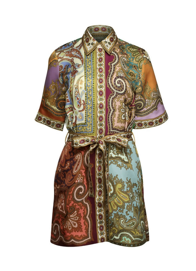 Alemais Clemenza Spliced Mini Dress Paisley Print Size 10 - 10 / Print