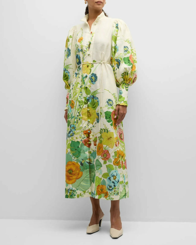 Alemais Constance Midi Shirtdress Floral Size 14 - 12 / Multi - Dresses