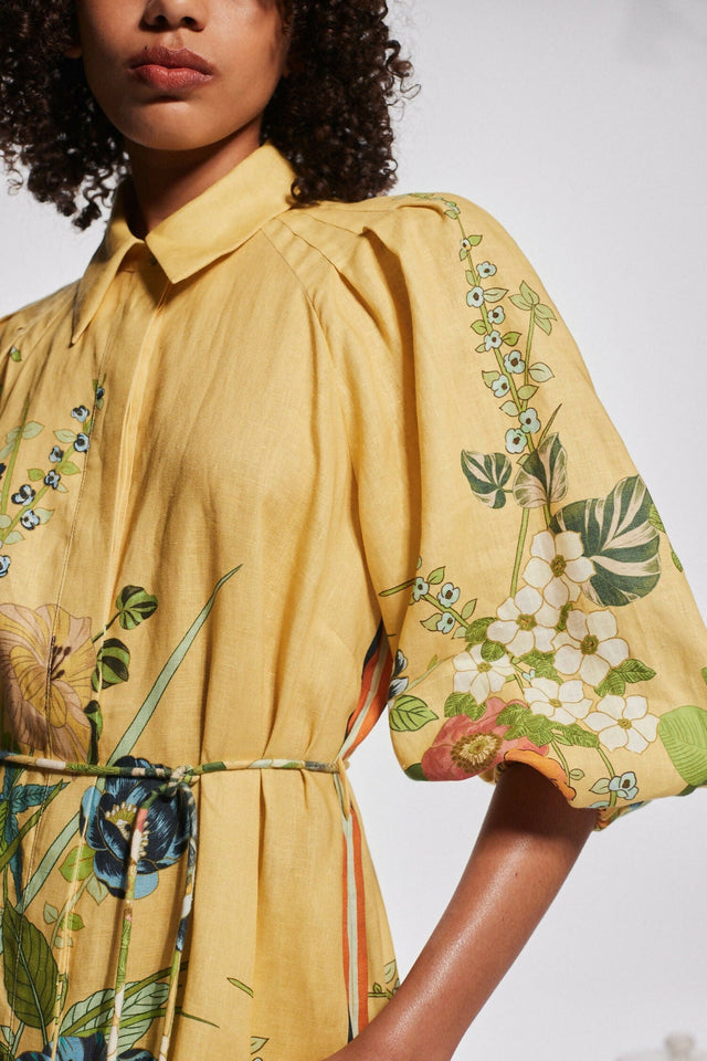 Alemais Cresida Shirtdress Yellow Floral Size AU 16 - 16 / Print - Dresses
