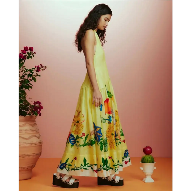 Alemais Dahlia Halter Gown Yellow Size 14 - 14 / Yellow - Dresses