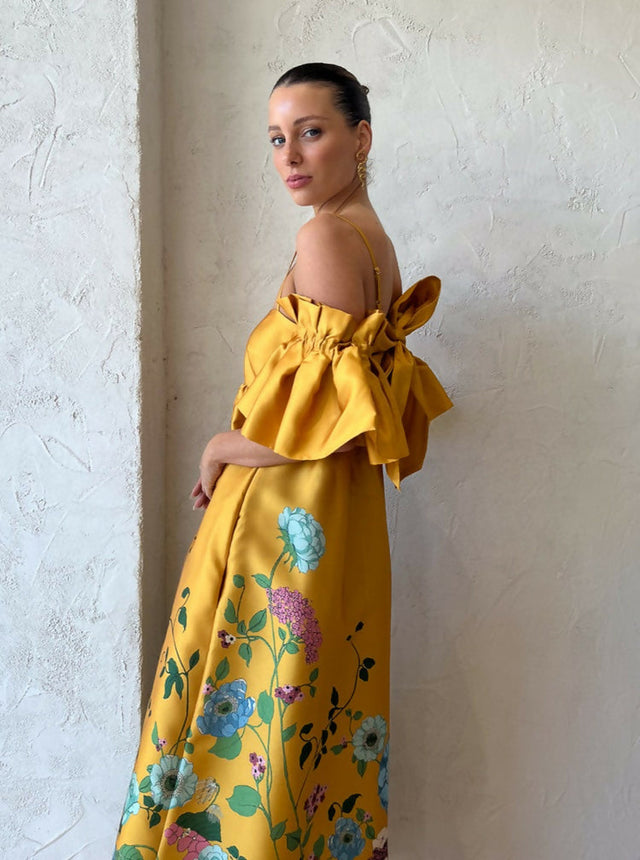 Alemais Dana Midi Dress - 10 / Yellow - Dresses