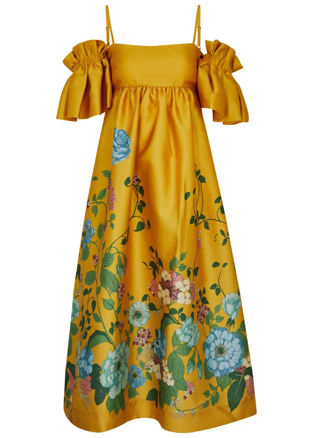 Alemais Dana Midi Dress in Marigold - 10 / Floral - Dresses