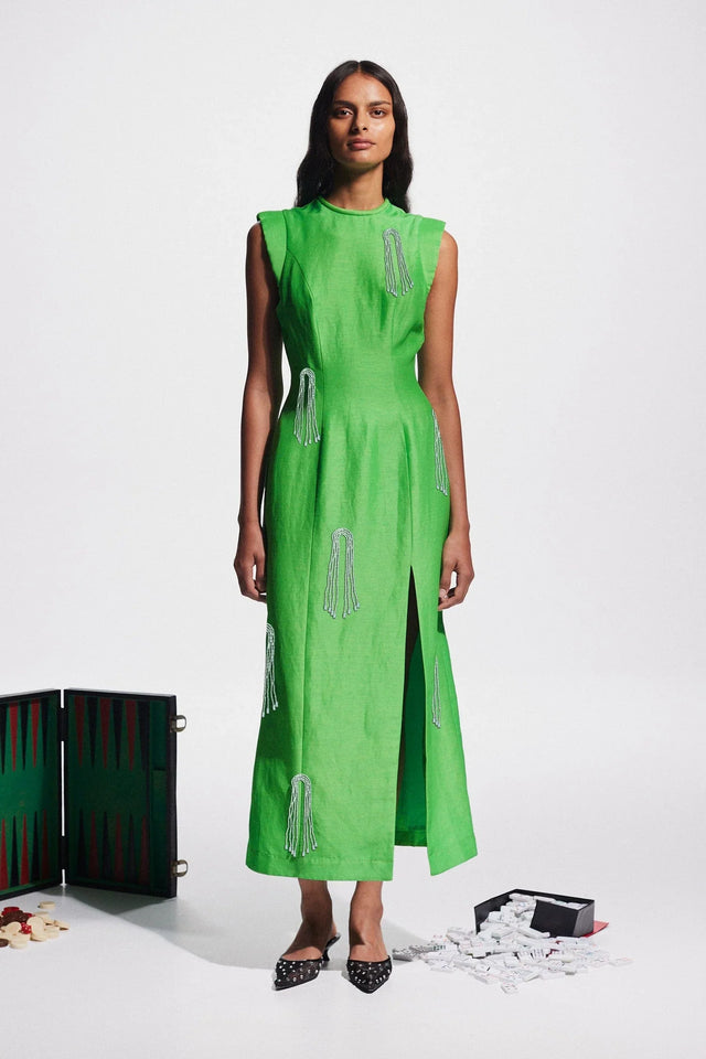 Alemais Dazzle Midi Dress - 8 / Green - Dresses