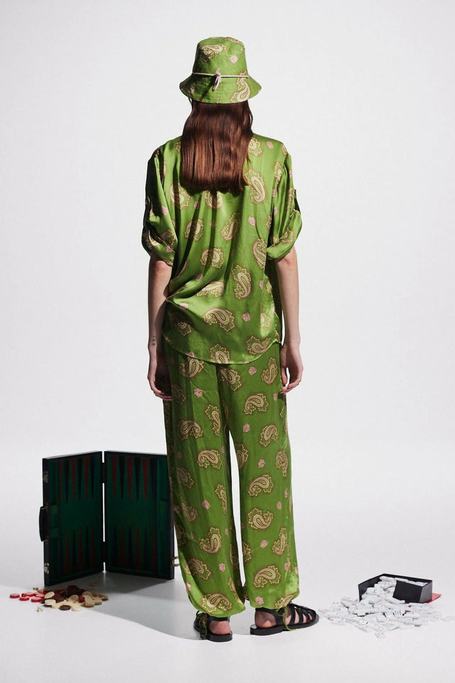 Alemais Dice Silk Shirt and Pant Set Green Size AU 14 - 14 / Green - Outfit Sets