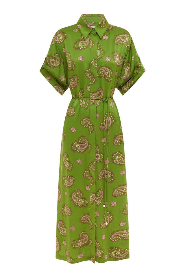Alemais Dice Silk Shirtdress Green Size AU 16 - 16 / Green - Dresses