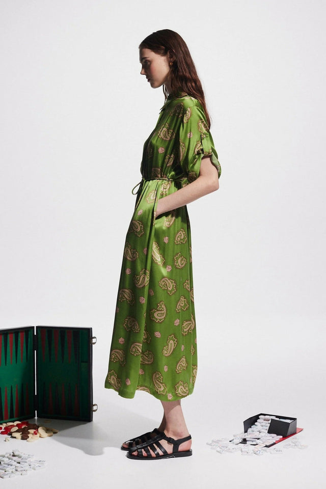 Alemais Dice Silk Shirtdress Green Size AU 16 - 16 / Green - Dresses