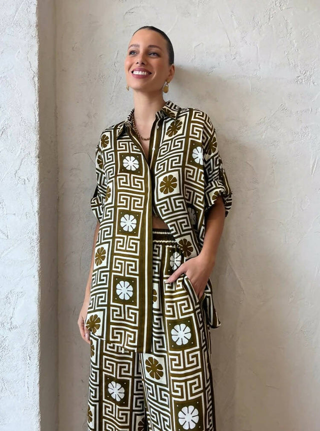 ALEMAIS - Alemais Dimi Jacquard Shirt and Pant Set
