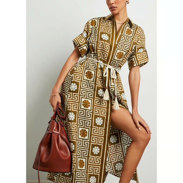 Alemais Dimi Shirtdress Print Size AU 14 - 14 / Brown - Dresses