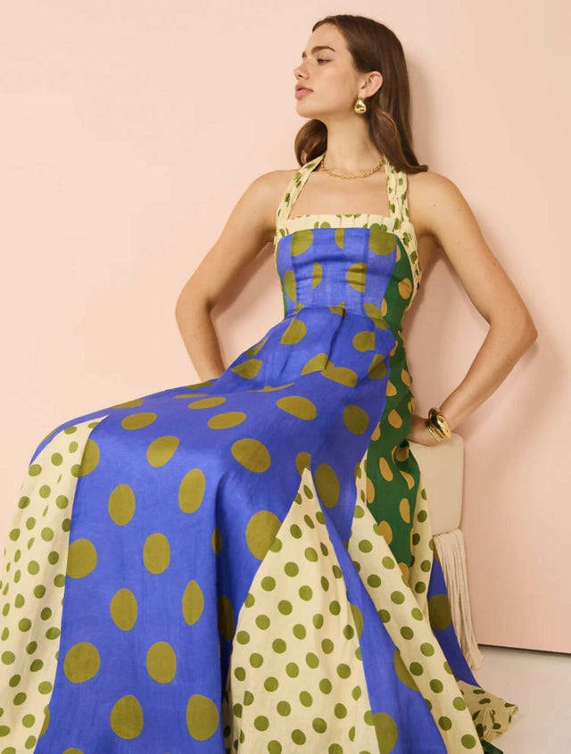 ALEMAIS - Alemais Dione Halter Midi Dress In Multi