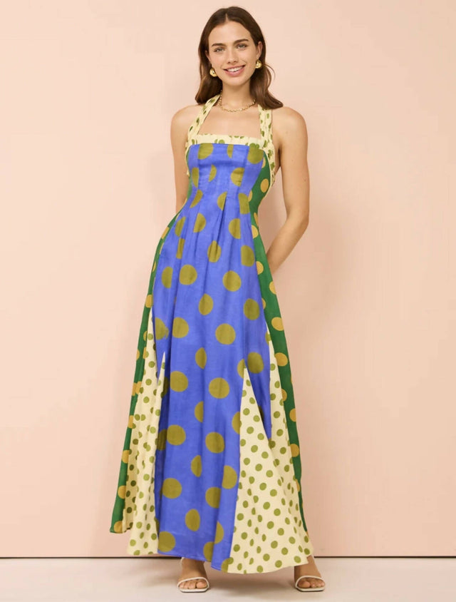 ALEMAIS - Alemais Dione Halter Midi Dress In Multi