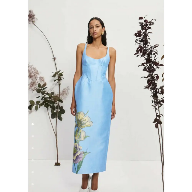 Alemais Donata Taffeta Gown - 12 / Blue - Dresses