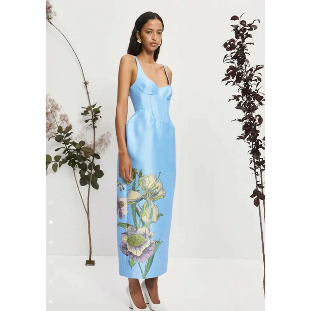 Alemais Donata Taffeta Gown - 12 / Blue - Dresses