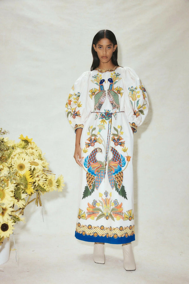 Alemais Effie Puff Sleeve Midi Dress Multi Size AU 12 & 16 - Dresses