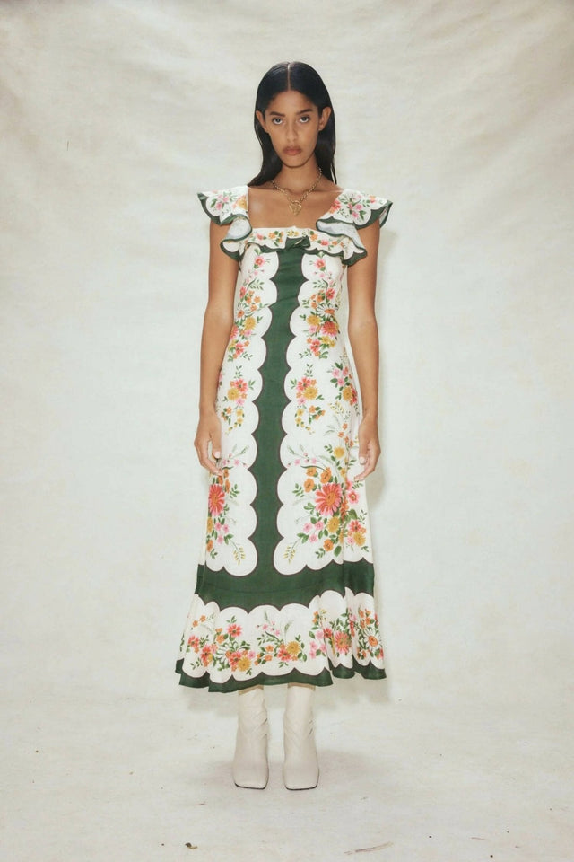 Curated Collection - Alemais Elisabetta Ruffle Midi Dress