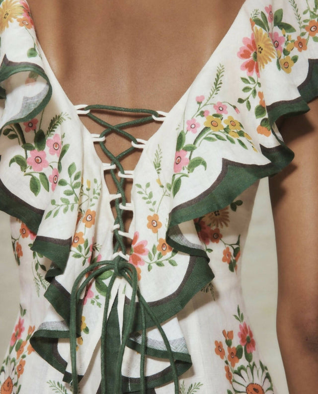 ALEMAIS - Alemais Elisabetta Ruffle Midi Dress