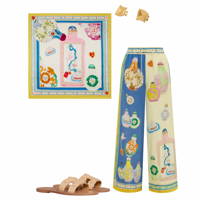 Alemais Elixir Silk Scarf and Linen Pant Set - Outfit Sets